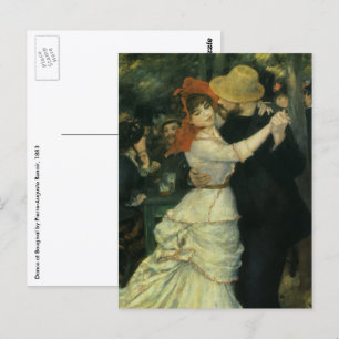 Tanz im Bougival von Pierre Renoir, Vintage Kunst Postkarte