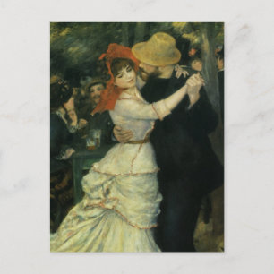 Tanz im Bougival von Pierre Renoir, Vintage Kunst Postkarte
