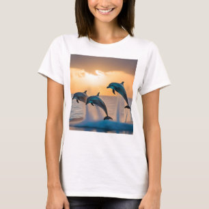 Tanz im Dämmerlicht: Drei springende Delfine T-Shirt