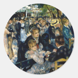 Tanz im Moulin de la Galette von Renoir Runder Aufkleber