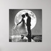 "Tanz im Regen - Moonlit Romance" Leinwanddruck (Vorderseite)