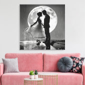 "Tanz im Regen - Moonlit Romance" Leinwanddruck (Insitu (Wohnzimmer))