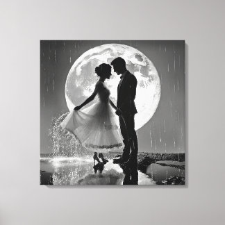 "Tanz im Regen - Moonlit Romance" Leinwanddruck
