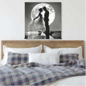 "Tanz im Regen - Moonlit Romance" Leinwanddruck (Insitu (Schlafzimmer))