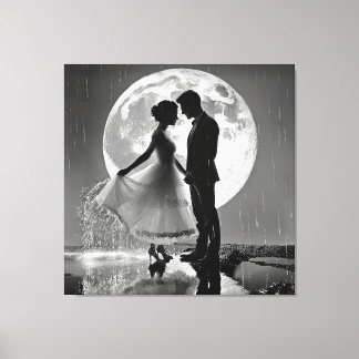 "Tanz im Regen - Moonlit Romance" Leinwanddruck