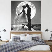 "Tanz im Regen - Moonlit Romance" Leinwanddruck (Insitu (Schlafzimmer))