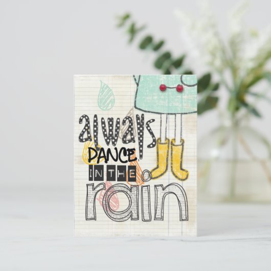 Tanz im Regen Postkarte (Stehend Vorderseite)