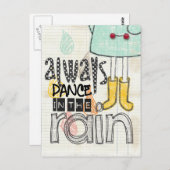 Tanz im Regen Postkarte (Vorne/Hinten)