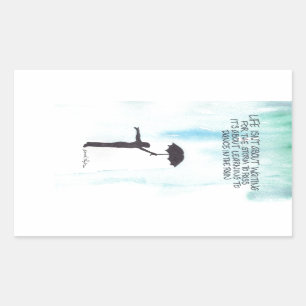 Tanz im Regen Rechteckiger Aufkleber