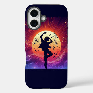 Tanz im Sonnenuntergang – Vektorkunst für Musiklie iPhone 16 Hülle