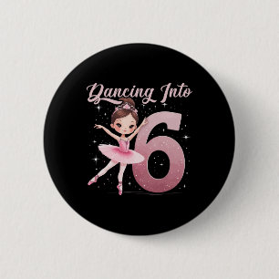 Tanz in 6 Geburtstagsparty Ballet Girls Button