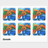Tanz in Blau 2008 Quadratischer Aufkleber (Blatt)