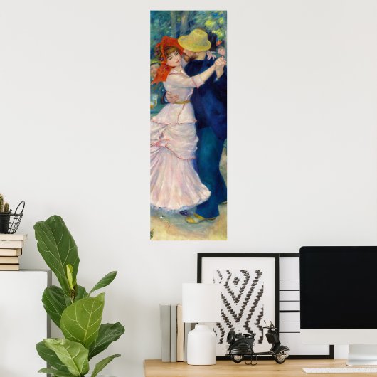 Tanz in Bougival von Pierre-Auguste Renoir Poster (Heimbüro)