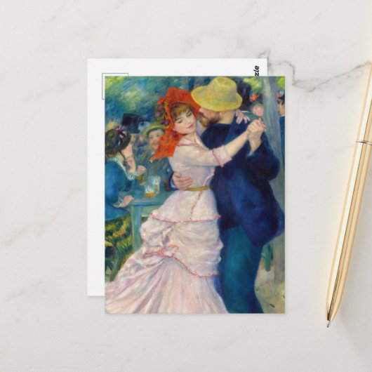 Tanz in Bougival von Pierre-Auguste Renoir Postkarte (Vorderseite/Rückseite Beispiel)