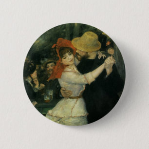 Tanz in Bougival von Pierre Renoir, Vintage Art Button