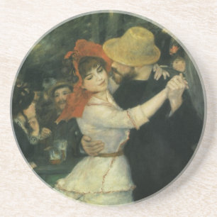 Tanz in Bougival von Pierre Renoir, Vintage Art Sandstein Untersetzer
