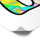 Tanz in hellen, prismatischen Regenbogenfarben Poster (Ecke)