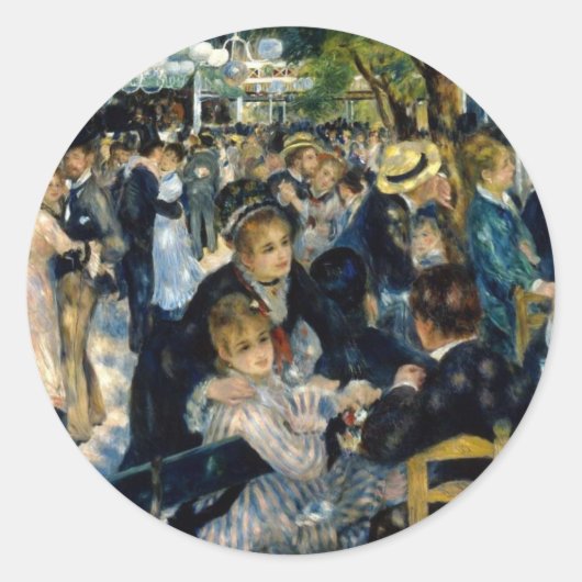 Tanz in Le Moulin de la Galette von Renoir Runder Aufkleber (Vorderseite)