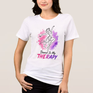 Tanz ist mein Therapie-Tänzer-Wasserfarben-Design Tri-Blend Shirt
