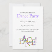 Tanz! (Krawatte) Erwägung oder Party Einladung (Rückseite)