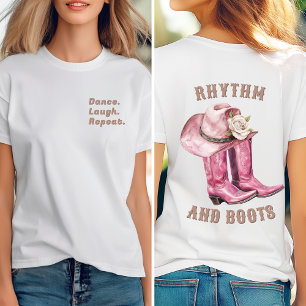 Tanz, Lachen, Wiederholung, Rhythmus und Stiefel Tri-Blend Shirt