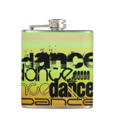 Tanz; lebendig grün, orange und gelb flachmann (Vorderseite)