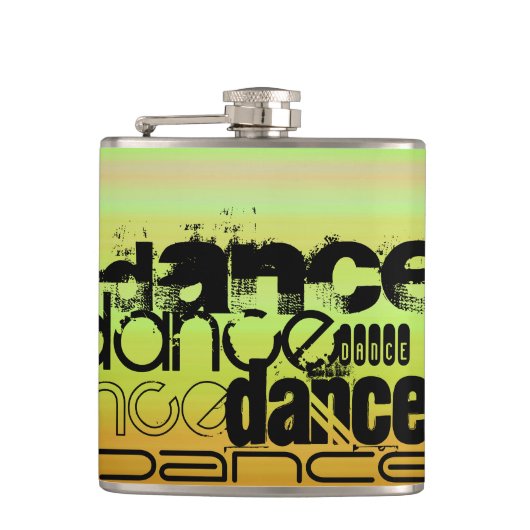 Tanz; lebendig grün, orange und gelb flachmann (Vorderseite)