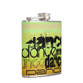 Tanz; lebendig grün, orange und gelb flachmann (Rechts)