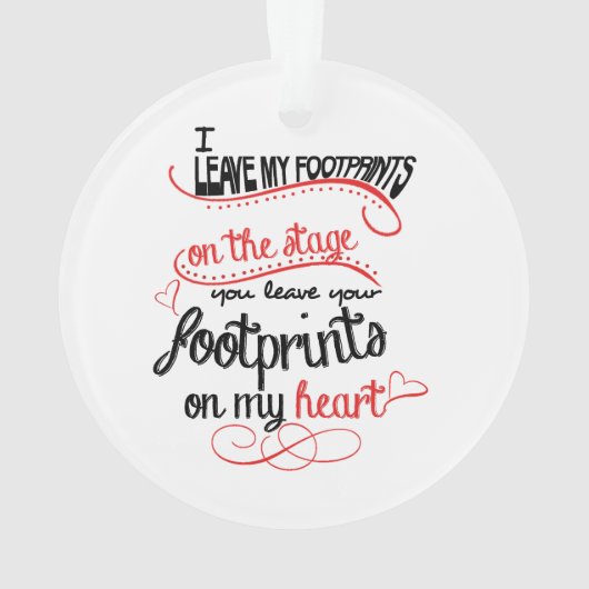 Tanz-Lehrer - Abdrücke auf dem Herzen Ornament (Rückseite)