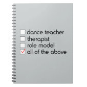 Tanz-Lehrer-Checkliste Notizblock (Vorderseite)