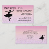 Tanz-Lehrer-/Tanzen-Lehrer-Visitenkarten Visitenkarte (Vorne/Hinten)