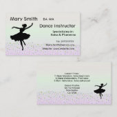 Tanz-Lehrer-/Tanzen-Lehrer-Visitenkarten Visitenkarte (Vorne/Hinten)