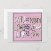 "Tanz, Liebe, Denken" Handgemalte Postkarte (Vorne/Hinten)