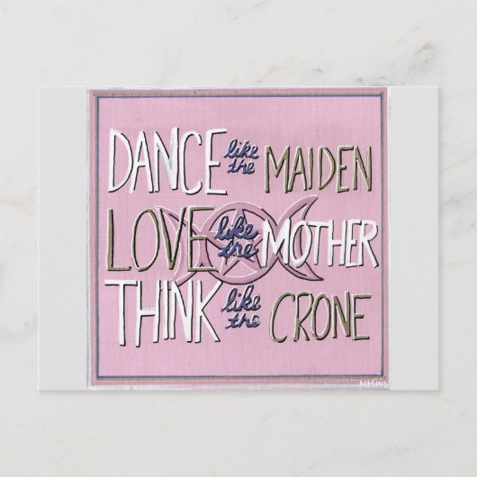"Tanz, Liebe, Denken" Handgemalte Postkarte (Vorderseite)