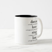 Tanz, Liebe, singen u. leben Zweifarbige Tasse (VorderseiteRechts)