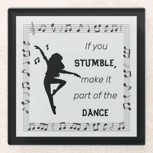 Tanz liebt Musik und begeistert Inspiration für da Glasuntersetzer (Vorderseite)