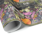 Tanz mit dem Wolf Graffiti Geschenkpapier (Rolleneckpunkt)