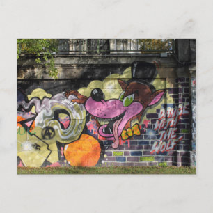 Tanz mit dem Wolf Graffiti Postkarte