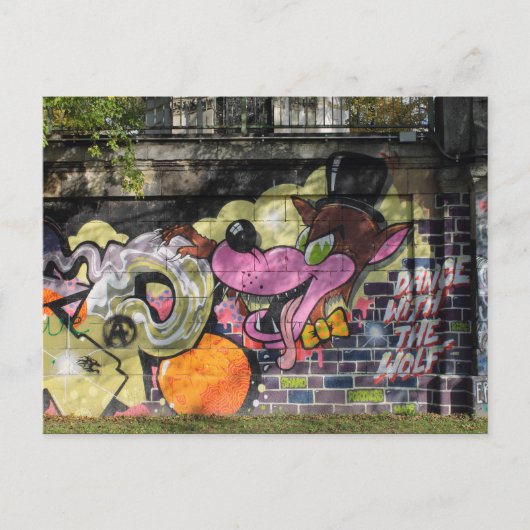 Tanz mit dem Wolf Graffiti Postkarte (Vorderseite)