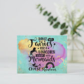 Tanz mit Fairies Reiten Postkarte (Stehend Vorderseite)
