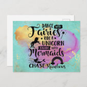 Tanz mit Fairies Reiten Postkarte (Vorne/Hinten)