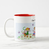 Tanz mit freudvollen ukrainischen Tänzern Zweifarbige Tasse (Links)