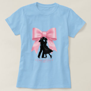 Tanz-mit-Liebe-Rosa-Schleife-Romantisches-Paar-T-S T-Shirt