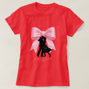 Tanz mit Liebe Rosa Schleife Romantisches Paar T-S T-Shirt