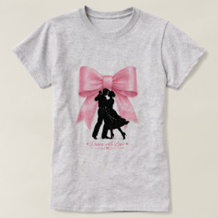 Tanz mit Liebe Rosa Schleife Romantisches Paar T-S T-Shirt