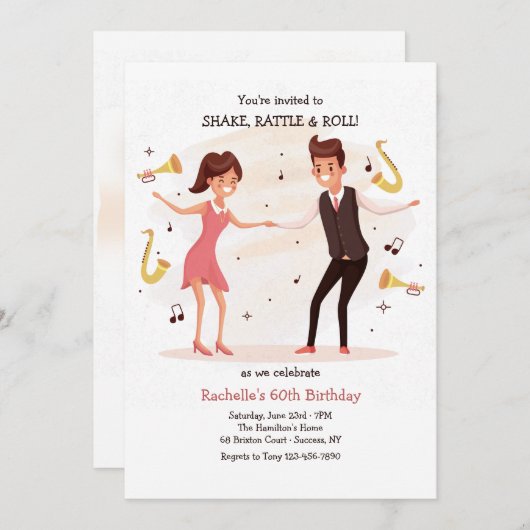 Tanz mit meiner Party Einladung (Vorne/Hinten)