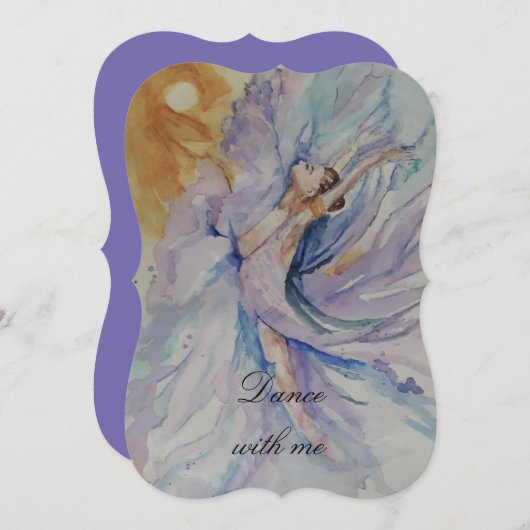 Tanz mit mir Ballerina Einladung (Vorne/Hinten)