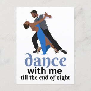 Tanz mit mir bis zum Ende der Nacht - Zeichnung Postkarte