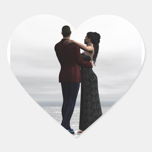 Tanz mit mir Herz-Aufkleber (Vorderseite)