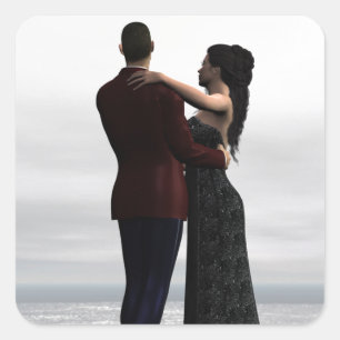 Tanz mit mir quadratischer aufkleber